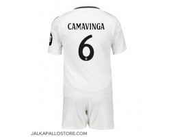 Real Madrid Eduardo Camavinga #6 Kotipaita Lapsille 2024-25 Lyhythihainen (+ shortsit)